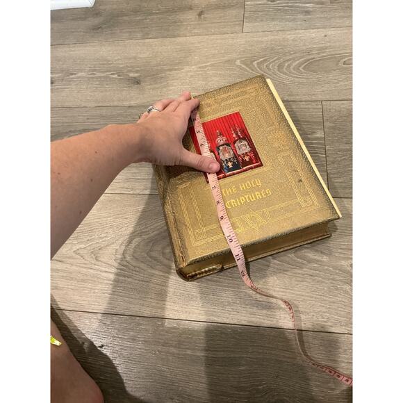 Vtg Holy Bible Torah Jewish Family 1957 Leonard S. Davidow MCM Gold Illustrated - Picture 10 of 16